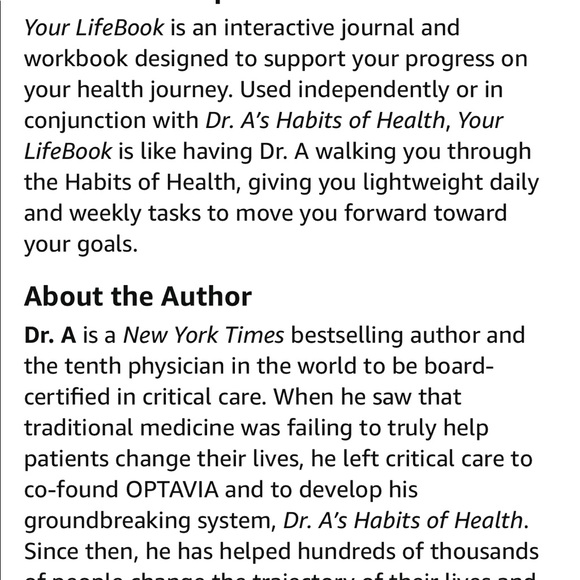 Your LifeBook:Your Path to Optimal Health & Wellbeing.. Dr A's Habits of Health - Picture 3 of 3